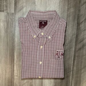Texas A&M Aggies Antigua Checkered Plaid Long Sleeve Button Down - XL